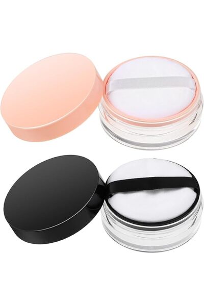 Hariendny 2PCS Portable Loose Powder Container with Powder Puff 10 ml/ 0.33 o...