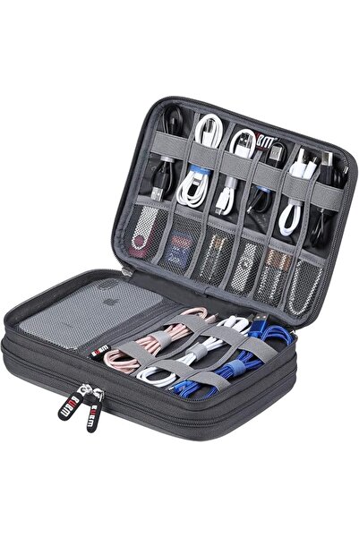 BUBM Travel Cable Organizer Bag - Double Layer Portable Storage Bags for Digi...