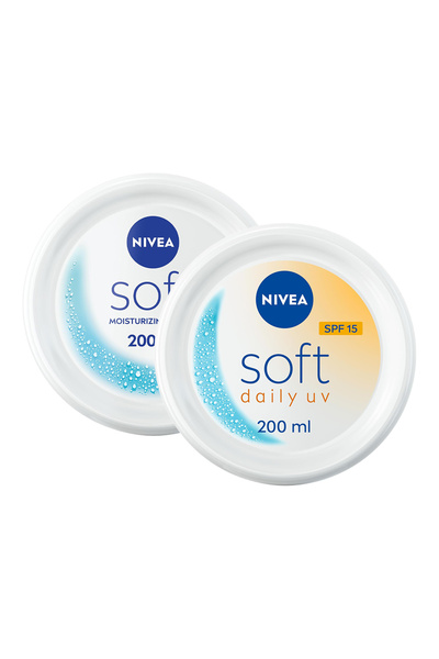 NIVEA Soft Moisturizing Cream 200 ml + Daily UV SPF15 200 ml
