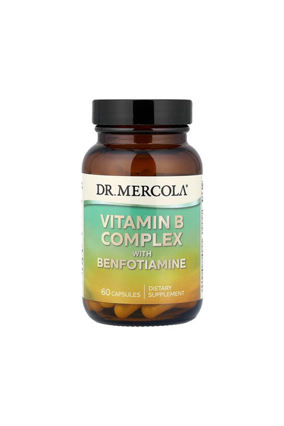 Dr Mercola دكتور ميركولا فيتامين ب المركب مع بنفوتيامين - 60 كبسولة