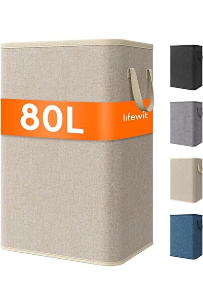Lifewit 80L Large Tall Laundry Hamper, Collapsible Laundry Basket with Handle...