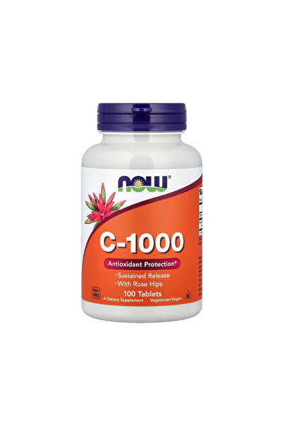 Now Foods C-1000 مستخلص ثمار الورد بطيء الإطلاق - 100 كبسولة نباتية