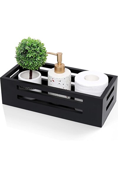 TERRIFI Bathroom organizer for Toilet Paper Storage – Wooden Toilet Tank Bask...