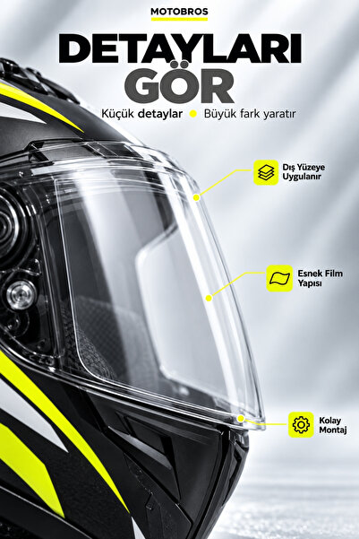 Motobros Motosiklet Kask Yağmur Kaydırıcı Hidrofobik Vizör Koruma Filmi – Su Itici Nano Kaplama Teknolojisi