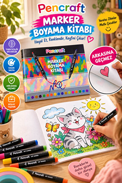 House Bird Pencraft Marker Boyama Kitabı Kalın Sayfa Arkasına Geçirmez Çocuk ...