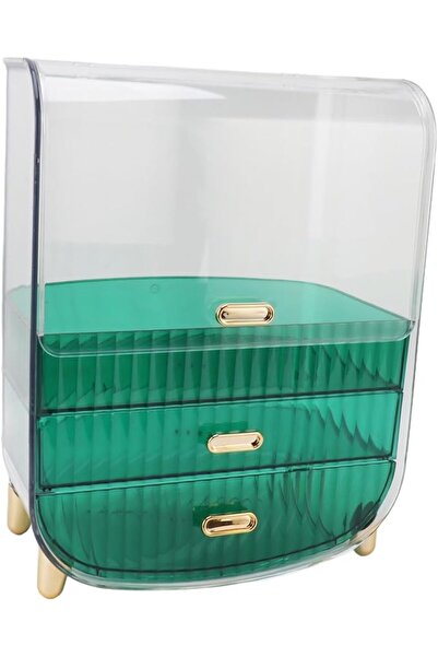 GENERAL Makeup Storage Organizer, PET Cosmetic Organizer Box with Lid and