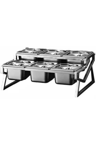 Generic Stainless Steel Spice Rack Organizer with Cover, 2 Row Compartment Co...