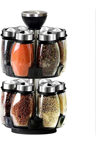 Esprit Provence ZGMCGD صندوق تخزين دوار للتوابل يسع 12 زجاجة، حامل دوار للأعش...