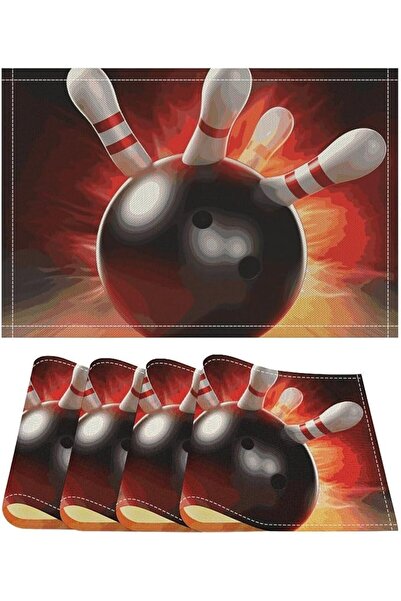 GENERAL Bowling Ball Linen Placemats Set of 4 Washable Placemats Premium Soli...