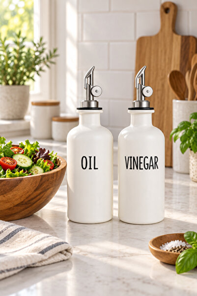 welcomein 2'Li Akıllı Otomatik Kapaklı Cam Yağlık Sirkelik Seti 500 ml