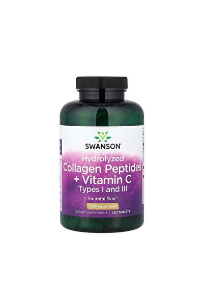 SWANSON Hydrolyzed Collagen Peptides + Vitamin C Types I & III 1,000 mg - 250...