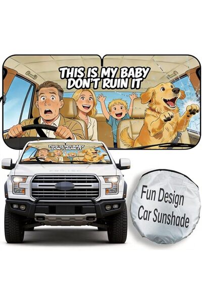 GENERAL Windshield Sun Shade Elastic Fit Most Cars UV Blocking Car Sunshade
