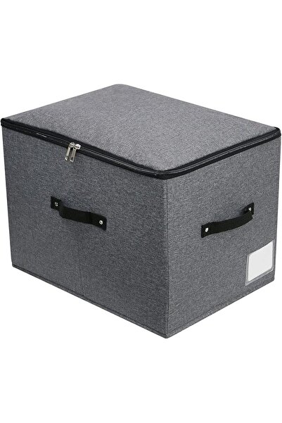GENERAL Foldable Fabric Storage Box with Zipper lid, handle, Blankets Clothes...