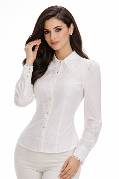Livia Women's Plain Formal Long-Sleeve Blouse