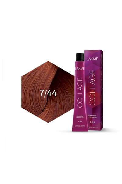 Lakme صبغة شعر نحاسية نقية بلون أشقر متوسط رقم 0 7/44