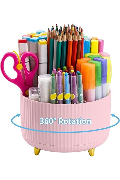 Marbrasse Desk Organiser,360-Degree Rotating Pen Holder for Desk,Desk Organis...