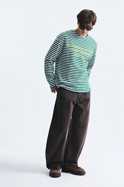 VAMOSCLO Oversize Striped Sweatshirt
