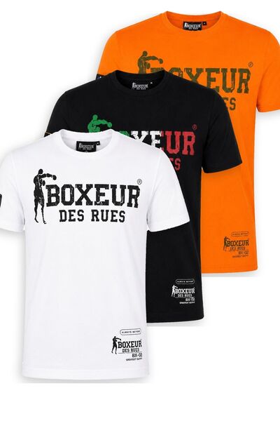 Boxeur Des Rues Pachet de 3 tricouri bărbătești Boxeur des Rues: Alb/Negru + ...