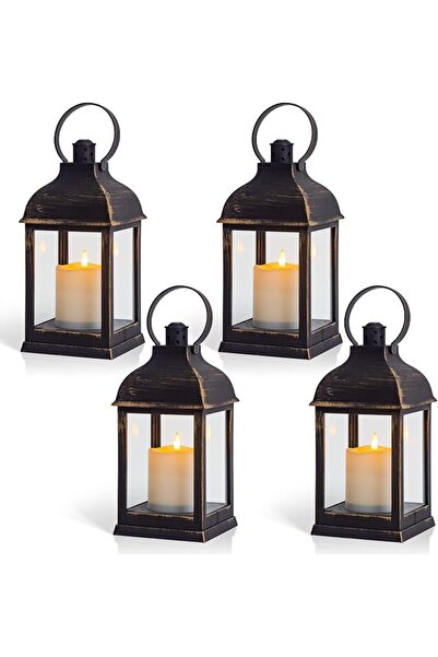 GENERAL Vintage Lantern Decorative LED Flashing Flameless Candle Timer, Batte...