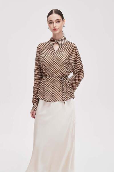 Livia Women's Patterned Long-Sleeve Blouse