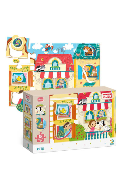 dodotoys Dodo Games Παζλ Ταξινόμησης Κατοικίδιων - Παζλ Κατοικίδιων 18 τεμάχια.