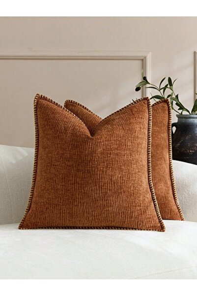 Generic Brand Fall Decorative Couch Throw Pillow Covers 45x45CM Rust Chenille...