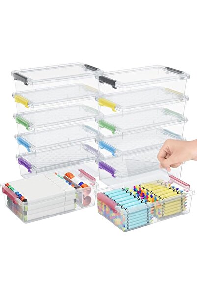GENERAL 12 Pack Extra Large Pencil Box with Removable Dividers, Thickened Pla...