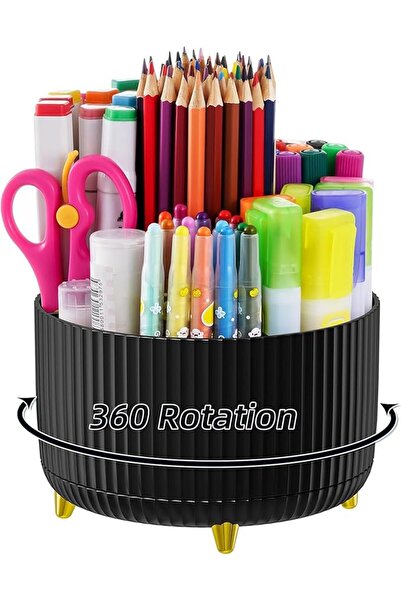 Marbrasse Desk Organiser,360-Degree Rotating Pen Holder for Desk,Desk Organis...