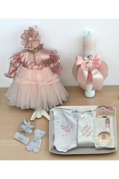 Botez cu Alina Set botez complet Eliza – roz prafuit