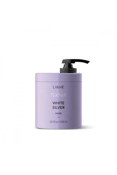 Lakme Teknia ماسك سيلفر وايت لتعزيز اللون الرمادي والدهني 1000 مل