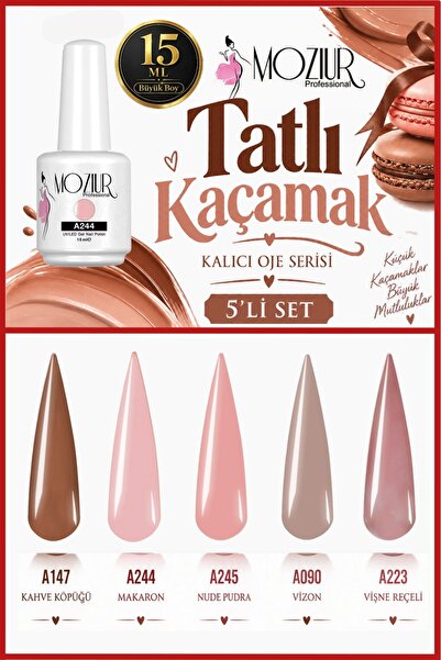 MOZIUR Tatlı Kaçamak Kalıcı Oje Serisi 15ml Büyük Boy