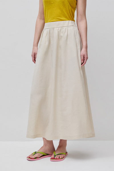 United Colors of Benetton Women's stone 100% linen wide cut elasticated back ...