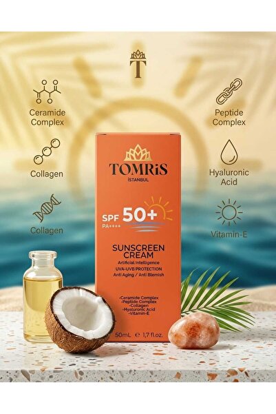 TOMRİS SPF 50+ SUNSCREEN CREAM GÜNEŞ KREMİ