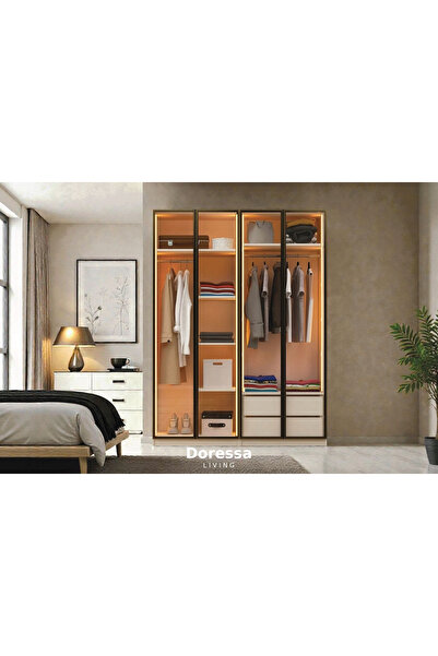 Doressa Living Novis 4 Kapılı Reflekte Camlı Gardırop