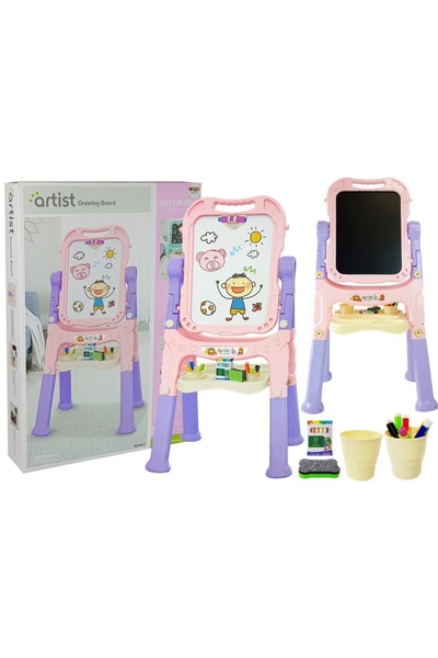 LEAN Tablă magnetică 2-în-1, roz și mov, accesorii