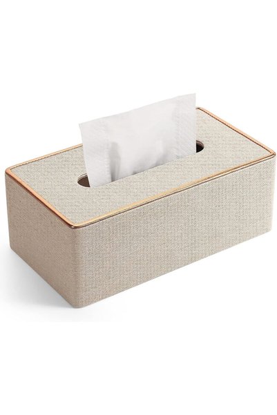 Arabest Rectangular PU Tissue Box Cover,9.84x5.23x3.77 Inch Decorative Holder...
