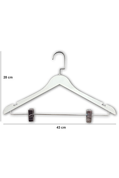 AĞIRSOY 6 Pieces of Nickel-Plated Llama Hook Skirt and Trouser Hangers 43 cm