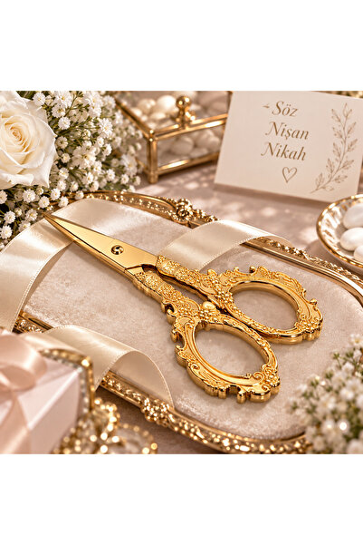 Turkco Promise and Engagement Ribbon Cutting Scissors - Stylish Promise Sciss...