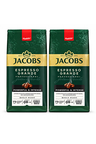 Jacobs Σετ 2 τεμαχίων κόκκων καφέ Espresso Grande 1kg
