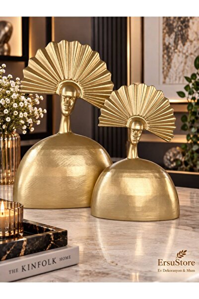 ersu store ARIA Modern Gold Dekoratif Biblo Seti – Lüks Salon, TV Ünitesi ve ...