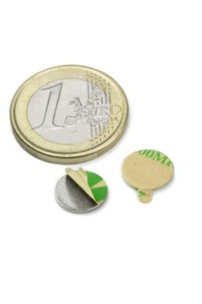 Magnitech Μαγνήτης Δίσκος Νεοδυμίου Φ10x2mm Αυτοκόλλητος Δύναμη Έλξης 1.3kg