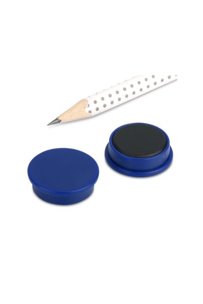 Magnitech Μαγνήτης Γραφείου Μπλε Χρώμα Φ25x8mm Φερρίτης Δύναμη Έλξης 700gr (1...