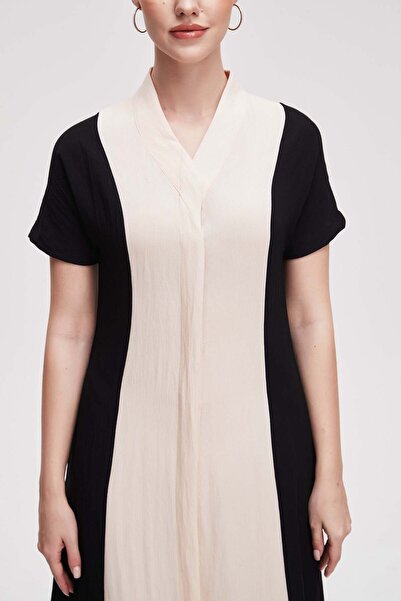 Livia Women's Midi Two-Tone Short-Sleeve Dress