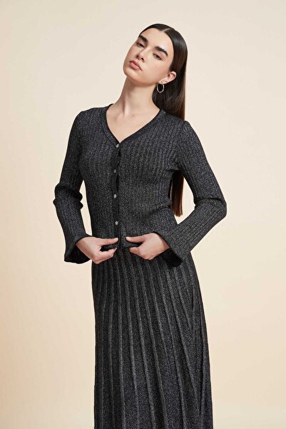 Yola Ribbed Cardigan with Long Sleeves