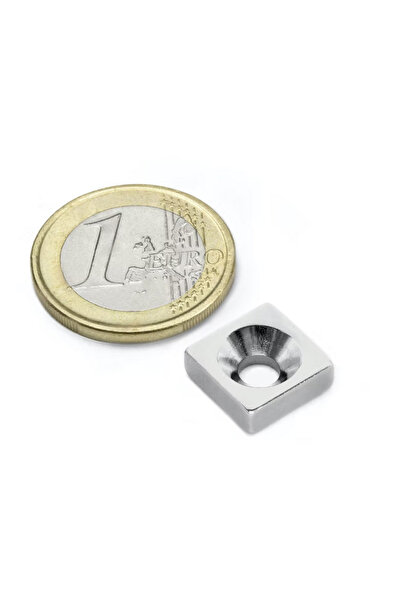 Magnitech Ορθογώνιος Μαγνήτης Νεοδυμίου 12x12x4x4.5 χιλ. με Εσοχή, Βορειοδυνα...