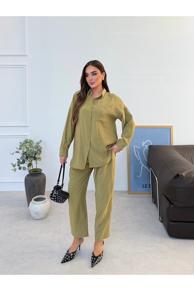Tubik Women's Modal Kupra Fabric Shirt and Pants Set