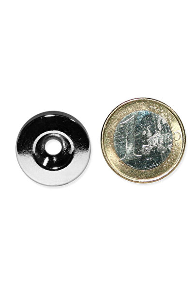 Magnitech Μαγνητικός Δίσκος Φ20x2.6x5mm με Εσοχή, Βόρειος Νεοδύμιος, Δύναμη Έ...