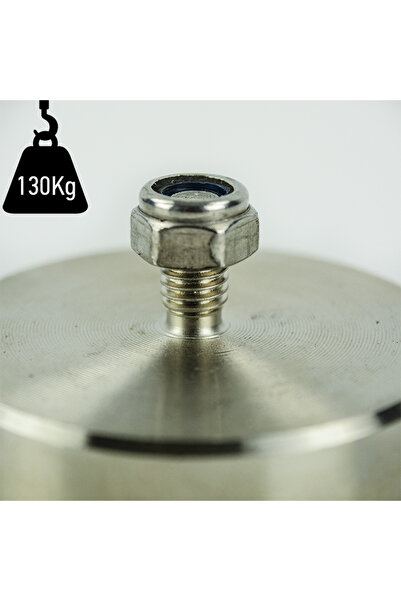 Magnitech Μαγνητική Ράβδος Βάσης Φ60x15mm x M8 Νεοδυμίου, Δύναμη Έλξης 130