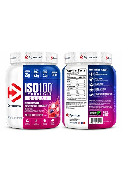 Dymatize Iso 100 Hydrolyzed İzole Clear Protein 512 Gr - Wild berry Lollipop ...