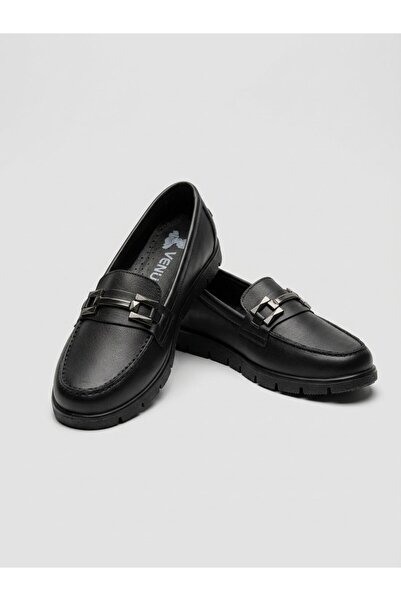 Venüs 25075610K HAKİKİ DERİ METAL AKSESUARLI ORTOPEDİK KADIN GÜNLÜK LOAFER AY...